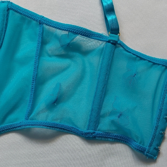 Blue Butterfly Embellished Bralette Womens Size S - Picture 8 of 9
